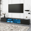 ON-TREND Modern APP Controlled LED TV Stand for TVs Up to 105'', Faux Marble Tabletop Media Console