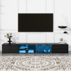 ON-TREND Modern APP Controlled LED TV Stand for TVs Up to 105'', Faux Marble Tabletop Media Console