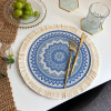 Round Bohemian Pattern Printed With Tassel Placemat Table Bowl Mat