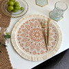 Round Bohemian Pattern Printed With Tassel Placemat Table Bowl Mat