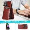 Color: Beige, Material: Silicon - Faux Leather Wallet Kickstand Phone Case for IPhone 13 12 Mini 16