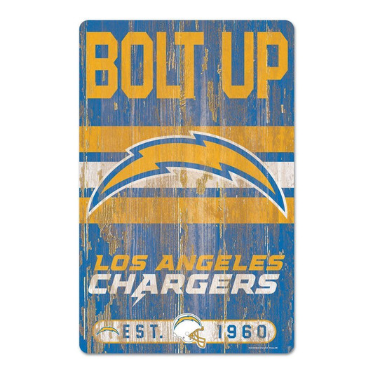 Los Angeles Chargers Sign 11x17 Wood Slogan Design Z157-3208561978