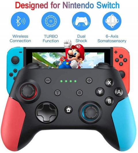 PC Wireless Bluetooth Game Switch Handle Gamepad Continuous Viberation Game Joyst K484-PEL_0I21VURV