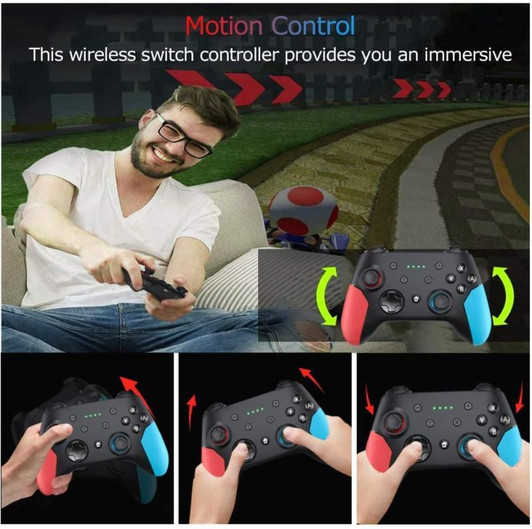 PC Wireless Bluetooth Game Switch Handle Gamepad Continuous Viberation Game Joyst K484-PEL_0I21VURV