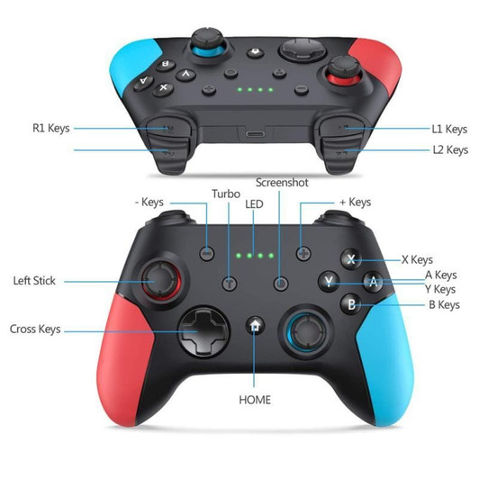 PC Wireless Bluetooth Game Switch Handle Gamepad Continuous Viberation Game Joystick Controller Lef