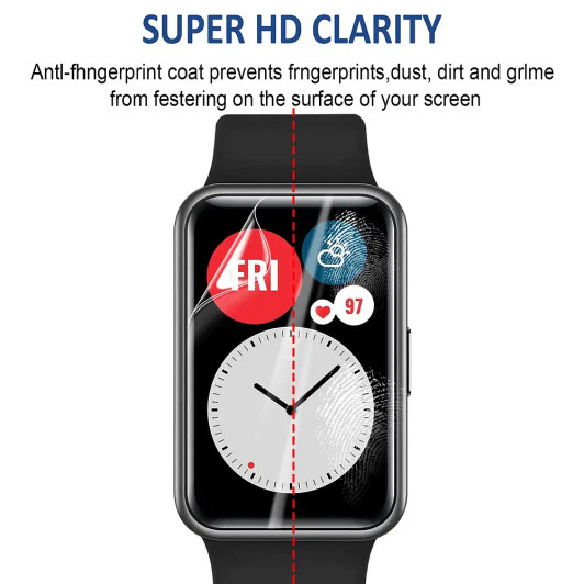 Color: WHITE, Size: XS - 1/3/5/8pcs Full Screen Protectors for Huawei Watch Fit TPU Soft Hydrogel F