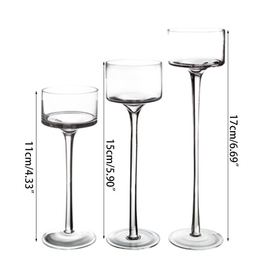 High Glass Transparent Candle Holder