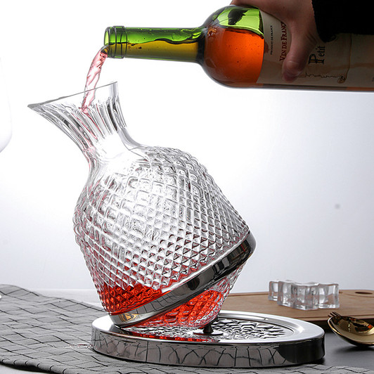 Crystal Glass Red Wine Decanter Wine Rotating Wine Divider