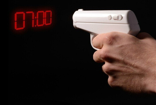 Secret Agent Shooting Alarm Clock