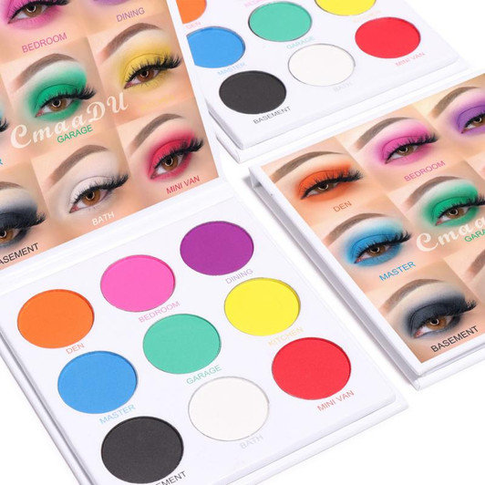 9 Colors Matte Shimmer Eyeshadow Palette Waterproof Lasting Glitter-560