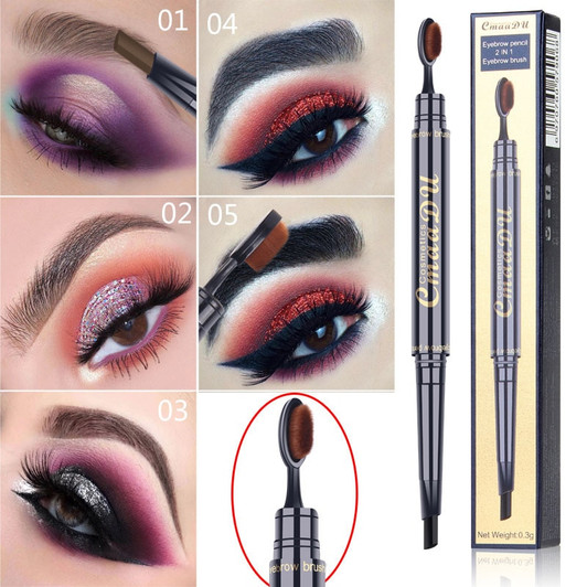 Double headed Brush Ultra Slim Triangle Eyebrow Pencil-181