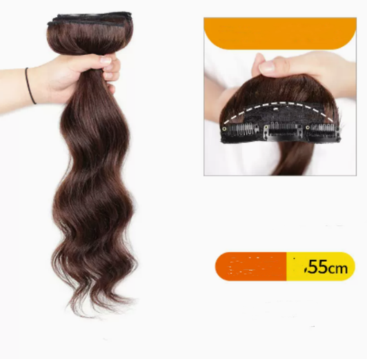 Color: 2Dark brown 55cm - Women's Hairpiece Hairpiece Extension
