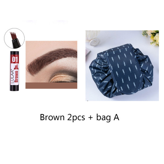 Color: Brown 2pcs+A - Not blooming liquid eyeliner