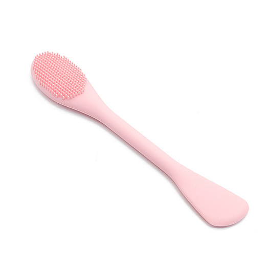 Color: Light Pink - Female Skin Facial Care Tool Double-headed Silicone Facial Cleansing Brush