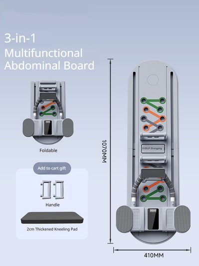 Color: Gray with An Ab Board - Automatic Self-Resilient Rollable Ab Wheel With Belly Support For Co