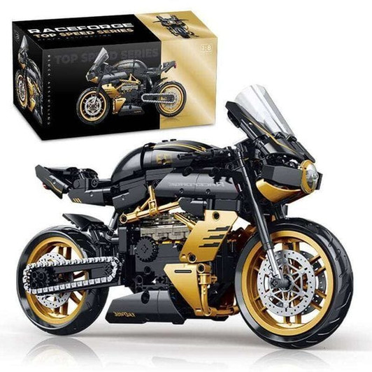 Color: 506pcs - 500+pcs Super Racing Motorcycle Technical Building Blocks AGUS Motorbike Model Set 