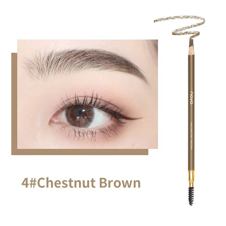 Color: Orange - Waterproof Eyebrow Pen with Brush 7 Colors Natural Lasting Non-caking Eyebrow Penci