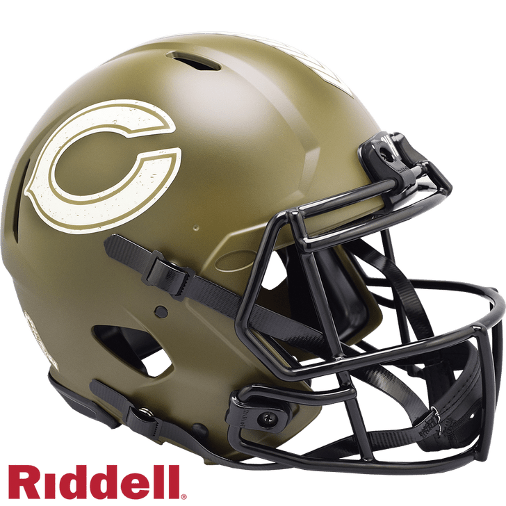Chicago Bears Helmet Riddell Authentic Full Size Speed Style Salute To Service