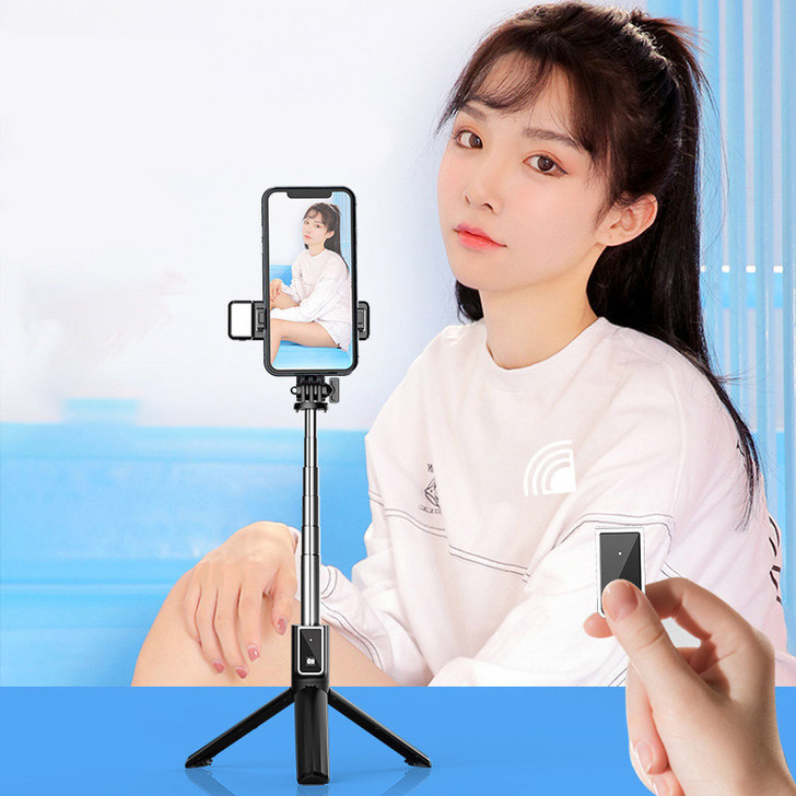 Portable Bluetooth Selfie Stick With Tripod Stand Phone Holder