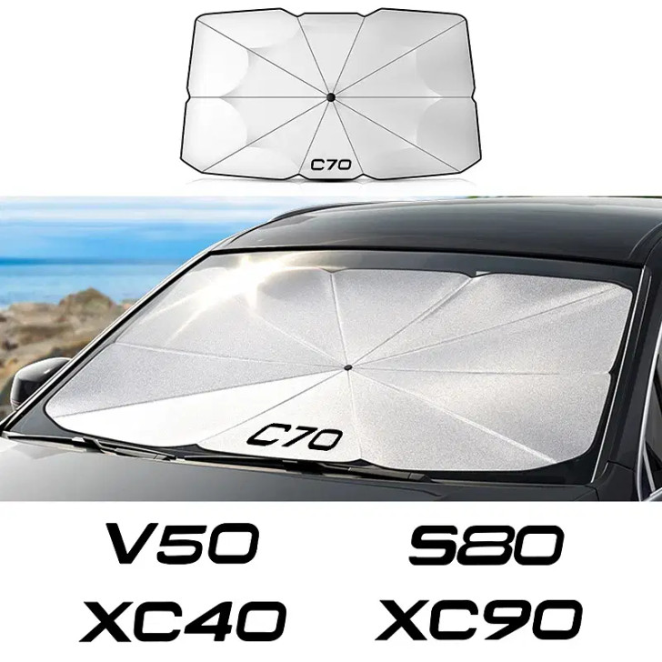 Color: Green - Car Front Shading Car Windshield Sunshade Umbrella For Volvo XC90 XC60 C30 T6 S60 C7