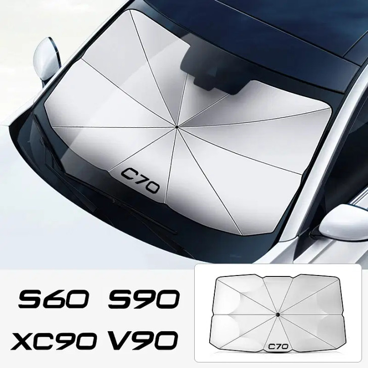 Color: Green - Car Front Shading Car Windshield Sunshade Umbrella For Volvo XC90 XC60 C30 T6 S60 C7