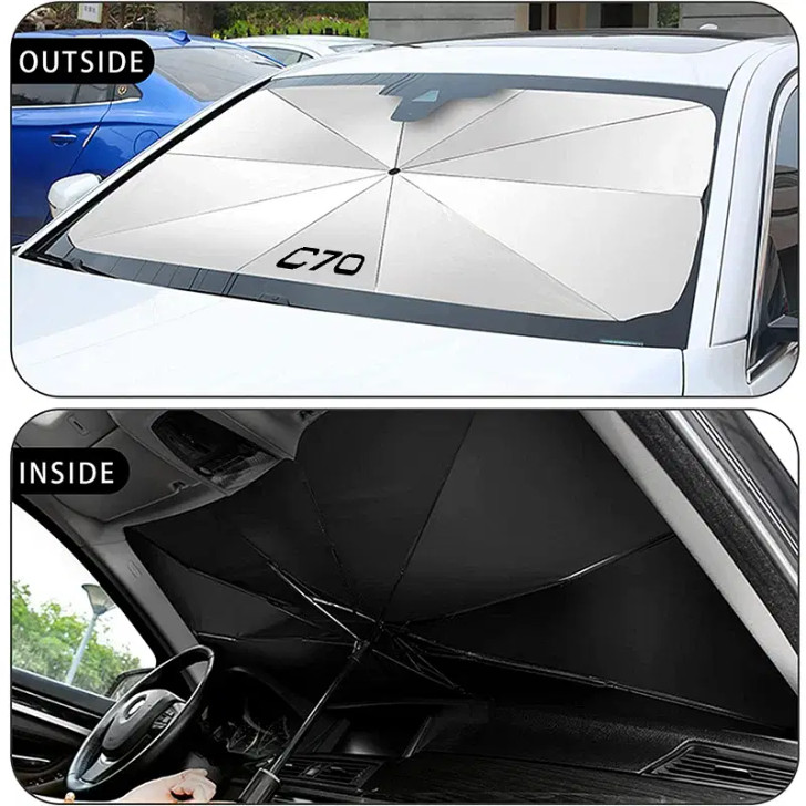 Color: Green - Car Front Shading Car Windshield Sunshade Umbrella For Volvo XC90 XC60 C30 T6 S60 C7