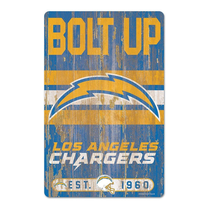 Los Angeles Chargers Sign 11x17 Wood Slogan Design Z157-3208561978