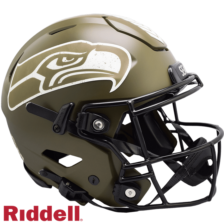Seattle Seahawks Helmet Riddell Authentic Full Size SpeedFlex Style Salute To Service