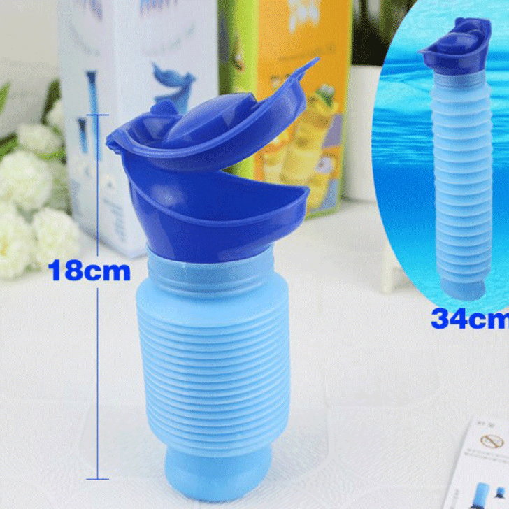 Emergency Urinal Shrinkable 750ml Portable Toilet Potty Pee Urine Bottle