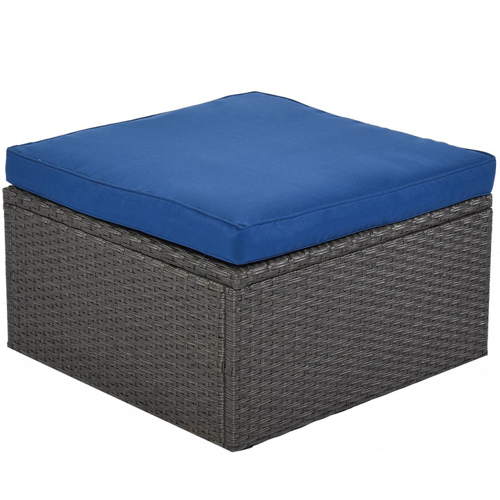 Outdoor Patio Rectangle Daybed with Retractable Canopy, Wicker Furniture Sectional Seating with Was