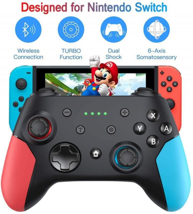 PC Wireless Bluetooth Game Switch Handle Gamepad Continuous Viberation Game Joyst K484-PEL_0I21VURV