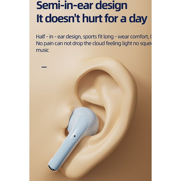 BD02 Wireless Earbuds In-Ear Earphones With Clear Calling Transparent Charging Case For Cell Phone 