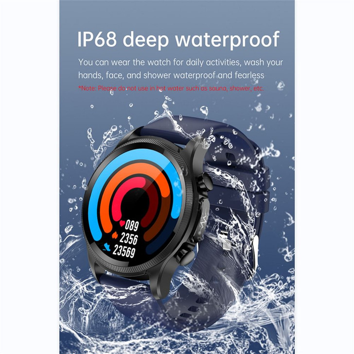 E400 Smart Watch Full Touch Screen Ecg Ppg Blood Oxygen Monitoring Ip68 Waterproof Smartwatch Blue 
