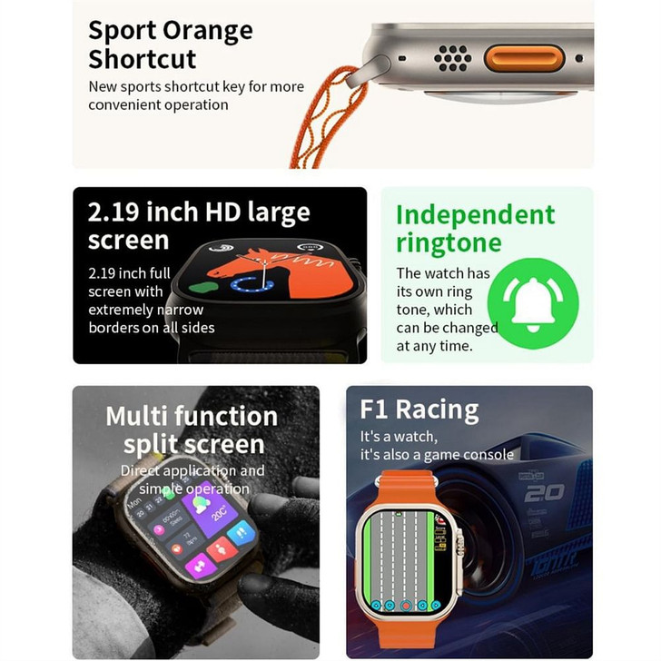 I9 Ultra Max 2.19 Inch Smart Watches Make/Answer Calls Fitness Tracker Heart Rate Blood Oxygen Moni