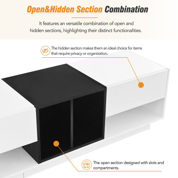 ON-TREND Sleek and Stylish TV Stand with Perfect Storage Solution, Two-tone Media Console for TVs U