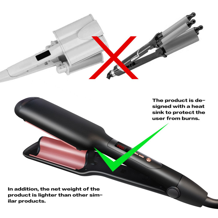 Ceramic Hair Waver Hair Curler 3 Barrels Big Wave Curling Tool