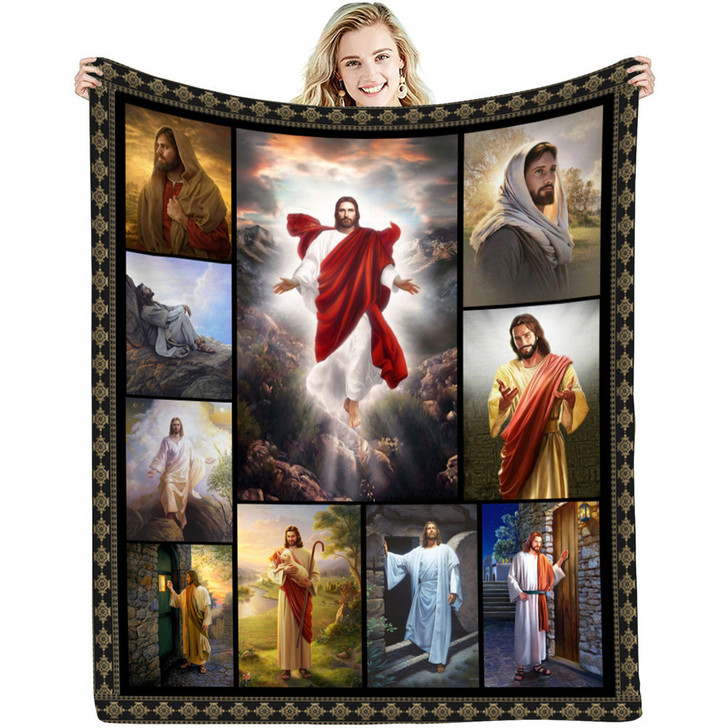 Jesus Virgin Mary Soft Throw Blanket Bedroom Warm Blanket