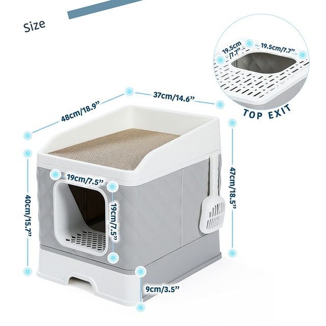 Litter Boxes Large Cats Foldable Litter Box