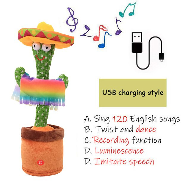 Electronic Dancing Cactus Electron Plush Toy