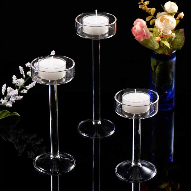 High Glass Transparent Candle Holder