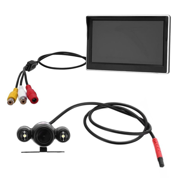 Backup Camera with 5 Inch Monitor Kit Waterproof Night Vision Rear View Camera Wired Back up Camera