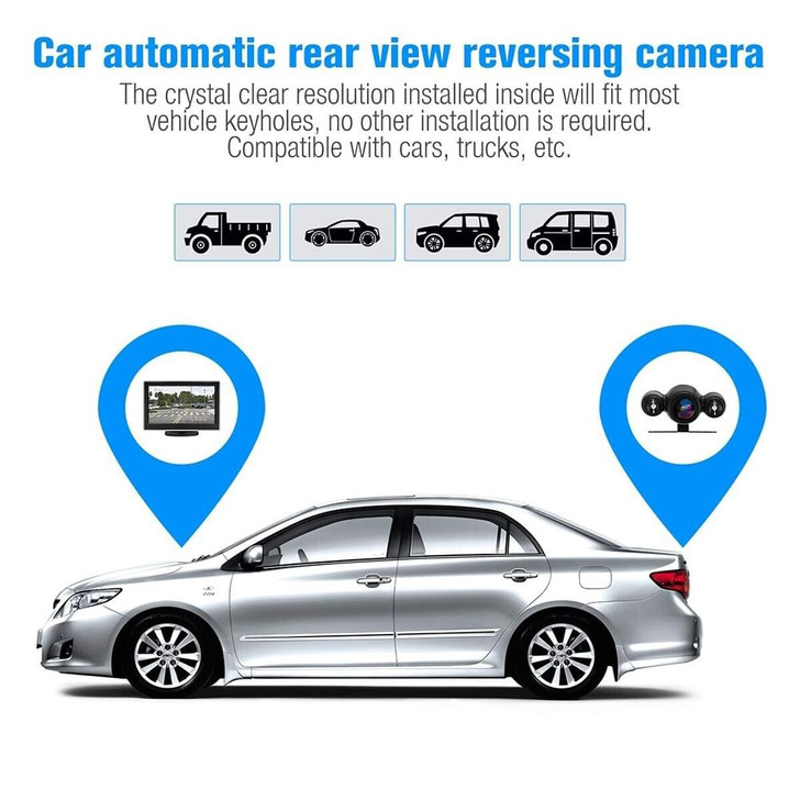 Backup Camera with 5 Inch Monitor Kit Waterproof Night Vision Rear View Camera Wired Back up Camera