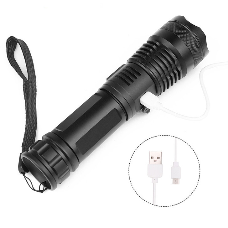 USB Powerful Flashlight Torch Super Bright LED Tactical Torch