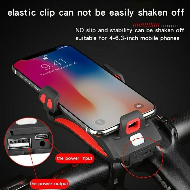 Multifunction Bike Light Flashlight With Phone Holder-86