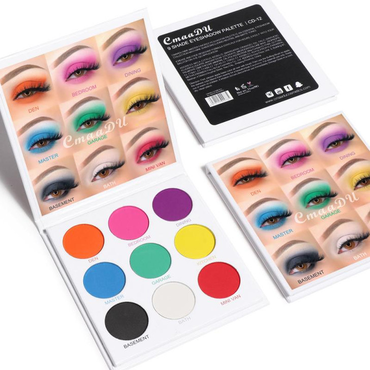 9 Colors Matte Shimmer Eyeshadow Palette Waterproof Lasting Glitter-560