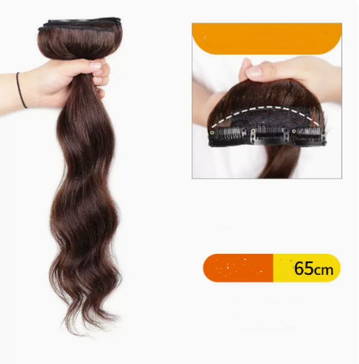Color: Dark brown 65cm - Women's Hairpiece Hairpiece Extension