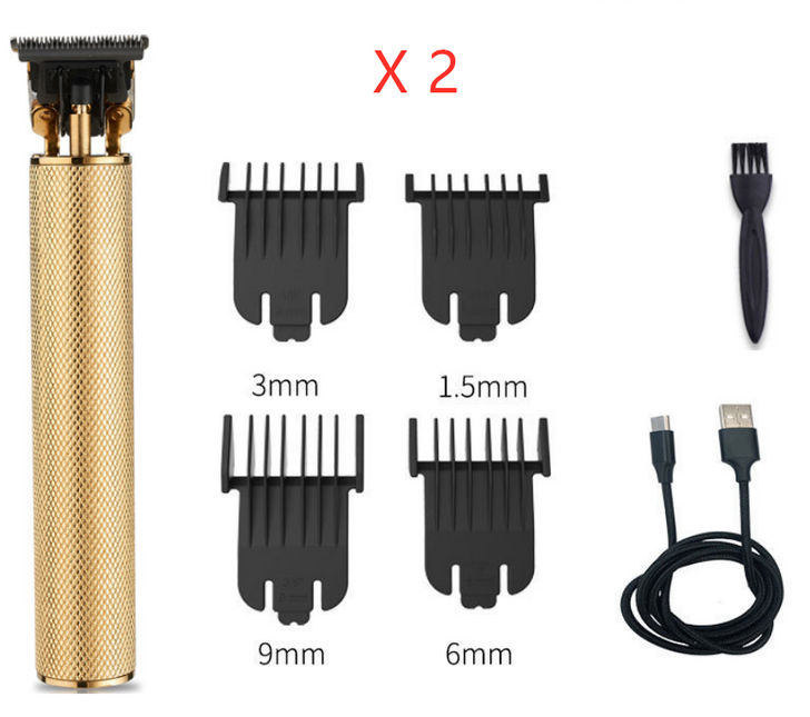 Color: NewGold, Quantity: 2pcs - Longfeng hair clipper