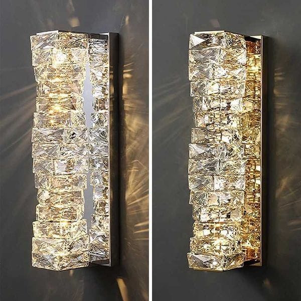 Luxury LED Crystal Wall Lamp Stainless Steel Irregular Modern Art Deco Lighting for Living Room TV 