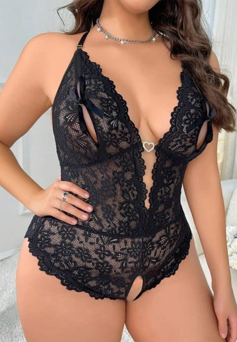 Plus Size Deep In Love Lace Teddy