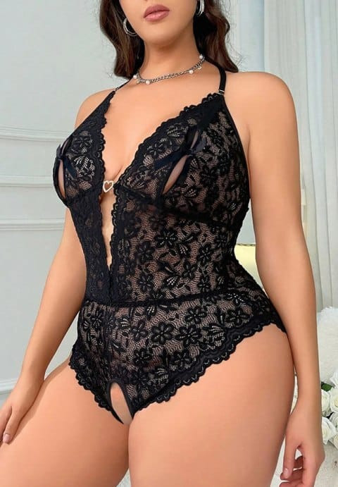 Plus Size Deep In Love Lace Teddy